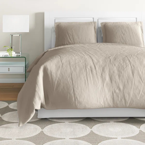 Emeline Linen Reversible Duvet Cover Set | Wayfair North America