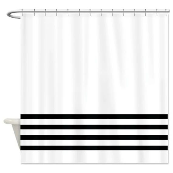 Striped Shower Curtain-white With Black Stripes OR Customize - Etsy | Etsy (US)