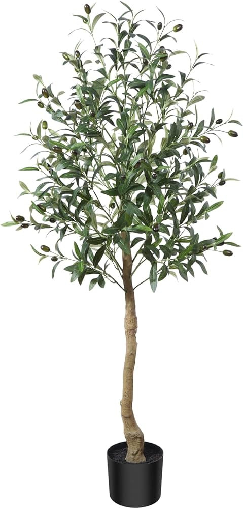 CROSOFMI Artificial Olive Tree Plant 4 Feet Fake Topiary Silk Tree, Perfect Faux Plants in Pot fo... | Amazon (CA)