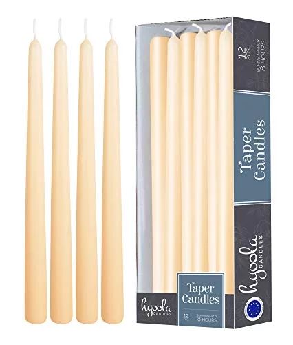 Hyoola, 10" Cream Taper Candles - Dripless Tapers (12 Pack) - Walmart.com | Walmart (US)