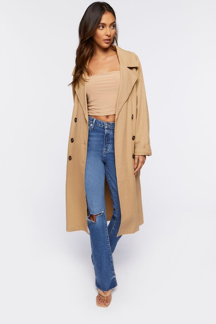 Twill Double-Breasted Trench Coat | Forever 21 (US)