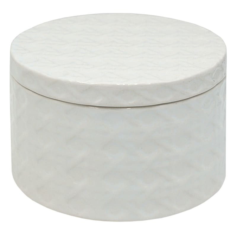 Grace Mitchell White Lidded Vessel, 5" | At Home