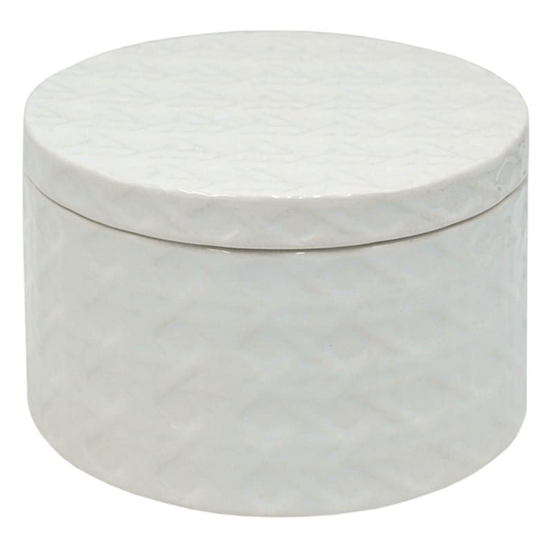 Grace Mitchell White Lidded Vessel, 5" | At Home