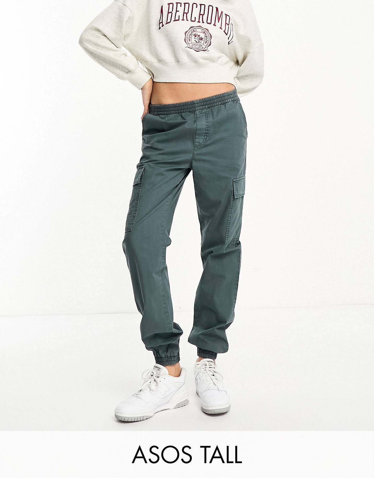 ASOS DESIGN Tall washed cargo trouser with cuff hem in petrol blue | ASOS | ASOS (Global)