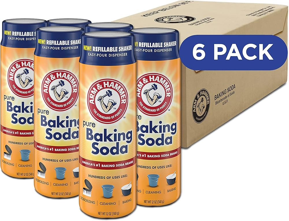 Arm & Hammer Pure Baking Soda Shaker - 12 Oz - (Pack of 6) | Amazon (US)