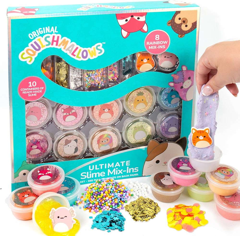 SQUISHMALLOWS Original Ultimate Slime Mix'Ins, 10-Pack, Glitter & Cloud Slime, 8 Fun Slime Add In... | Amazon (US)