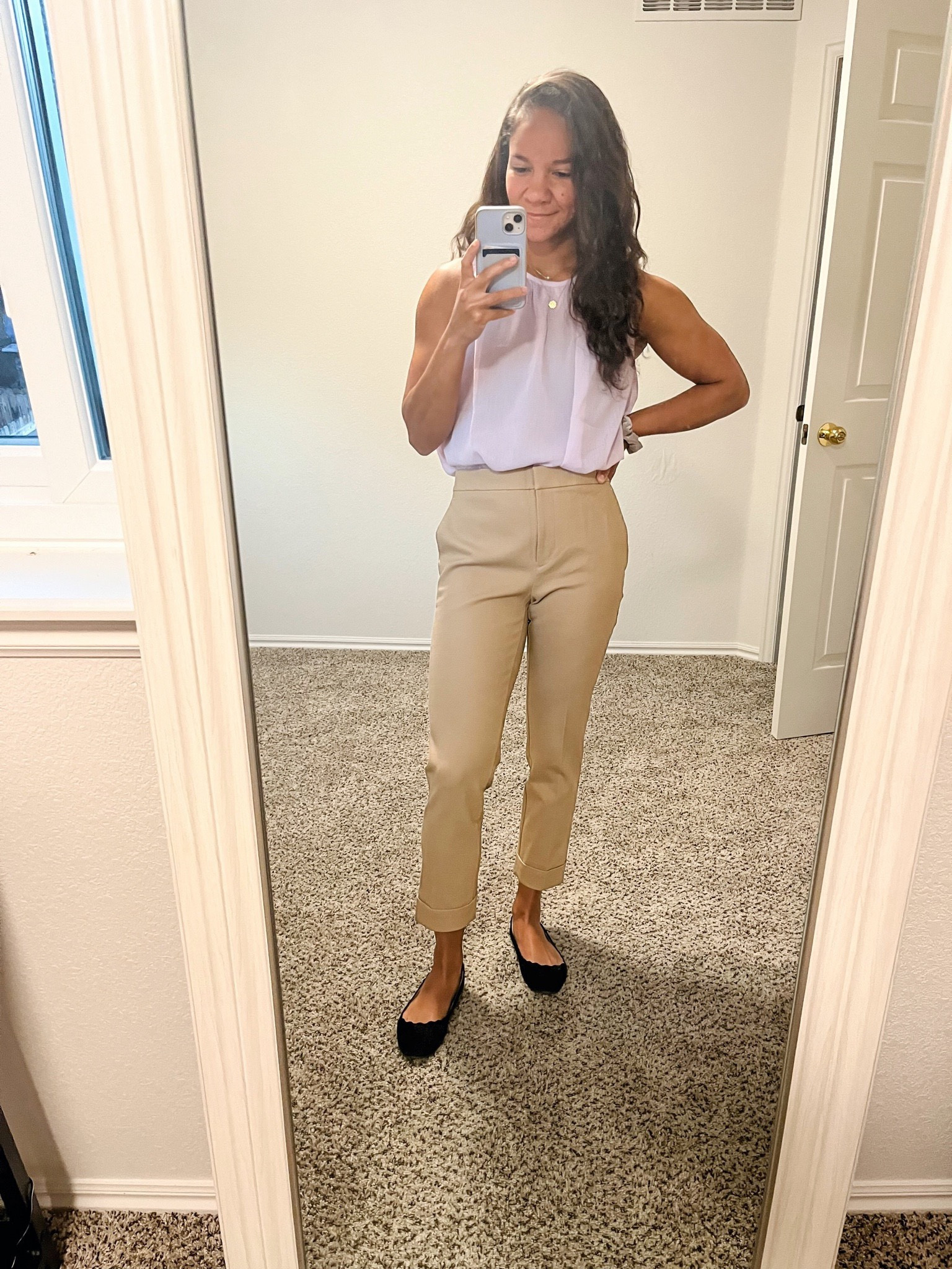 Business casual outfit from Ann Taylor! Linking to similar pieces below! ⬇️ 

Lilac top, workwear, business casual, amazon finds, Amazon fashion, black flats, med school workwear, work outfit, work flats



#LTKFind #LTKunder100 #LTKworkwear