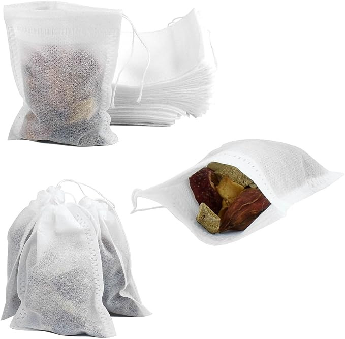 100 Pack Muslin Drawstring Bags, Disposable Small Mesh Bags for Cooking, Soaking Medicinal Liquor... | Amazon (US)