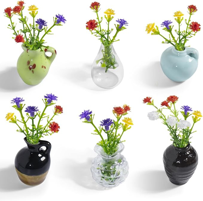 rhinocats Mini Vase Magnets for Fridge, Cute Magnetic Ceramic Vases for Refrigerator Kitchen Lock... | Amazon (US)