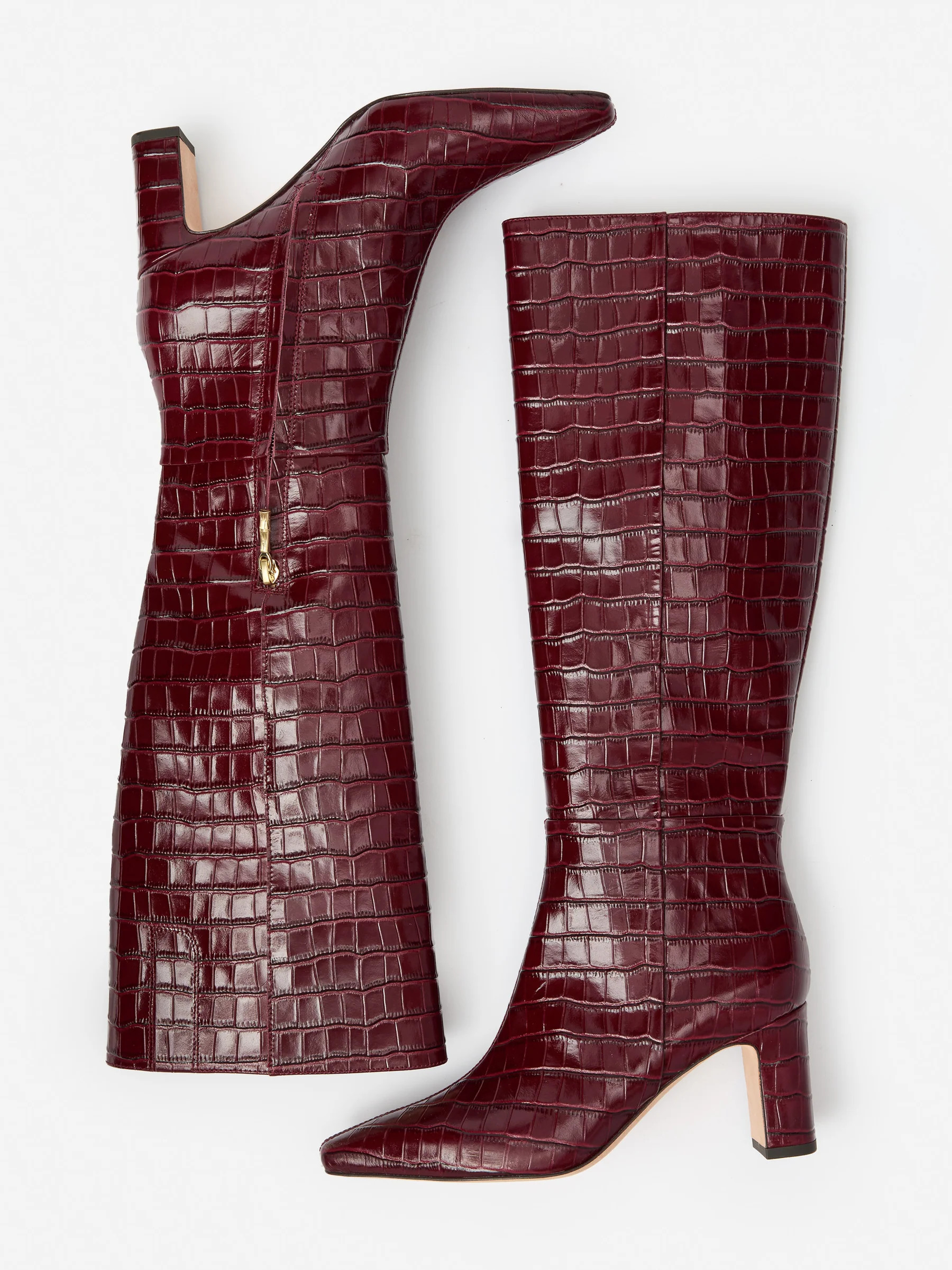 Eden Leather Boots in Crocodile | J.McLaughlin