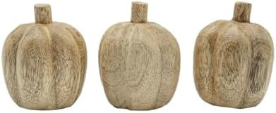 Pumpkin Deco Baubles Figurines with Bag Set of 3 Beige | Amazon (US)