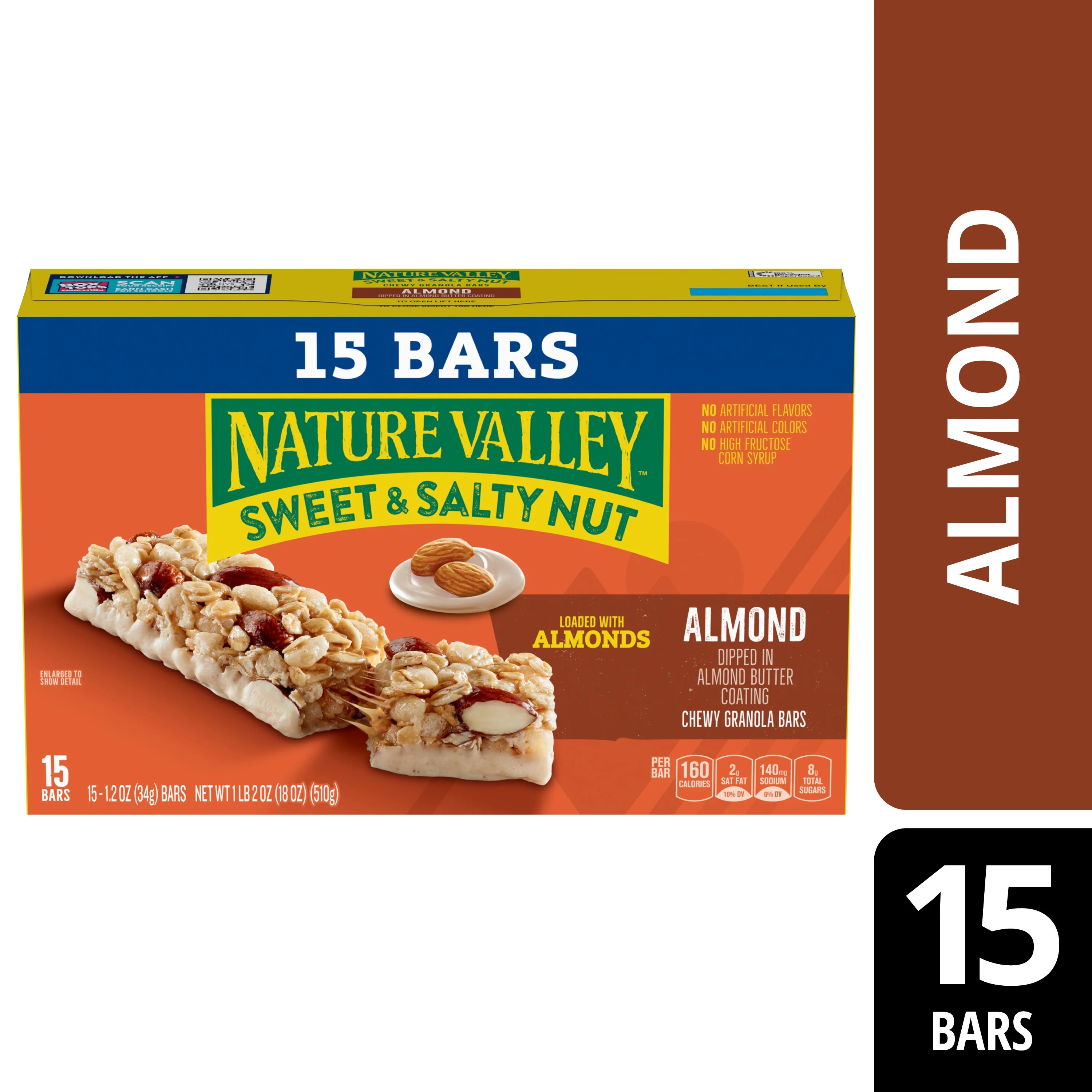 Nature Valley Granola Bars, Sweet and Salty Nut, Almond, 15 Bars, 18 OZ | Walmart (US)