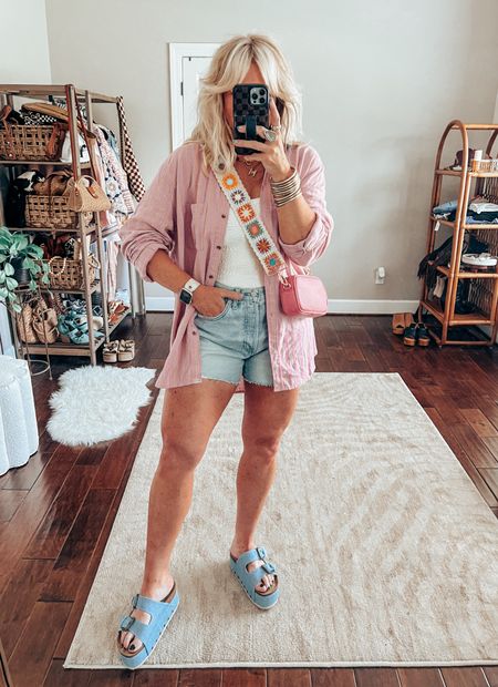 Let’s get dressed Target 🎯 style 
Button up L
Tank M
Shorts size 8
Sandals TTS
Linen top, denim shorts, denim sandals, striped top, summer style, spring style, purse strap, crossbody bag 

#LTKStyleTip #LTKOver40 #LTKFindsUnder50