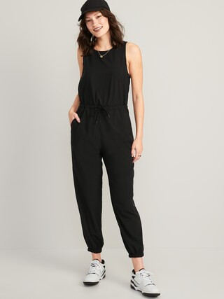 Sleeveless StretchTech Wrap-Effect Jumpsuit for Women | Old Navy (US)