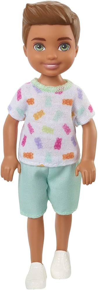 Barbie Chelsea Doll, Small Boy Doll with Brown Hair & Blue Eyes Wearing Gummy Bear T-Shirt, Short... | Amazon (US)