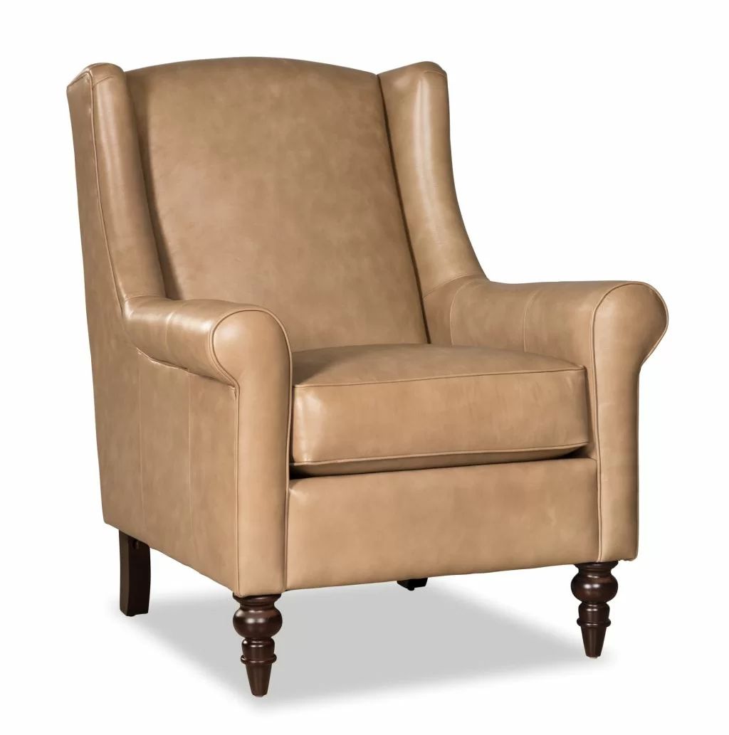 Solerno 36'' Wide Genuine Leather Top Grain Leather Wingback Chair | Wayfair North America