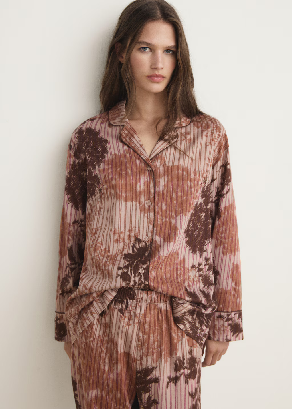 Pyjama shirt with blurred print | MANGO (UK)
