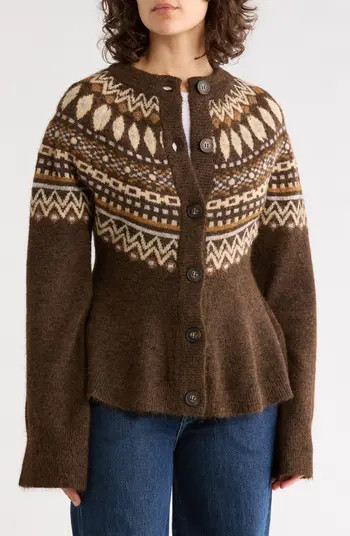 BLANKNYC Fair Isle Peplum Cardigan | Nordstromrack | Nordstrom Rack