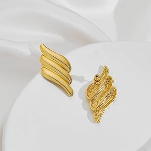 Large Gold Statement Chunky Stud Earrings for Women Trendy Vintage Large Gold Geometric Earrings ... | Amazon (US)