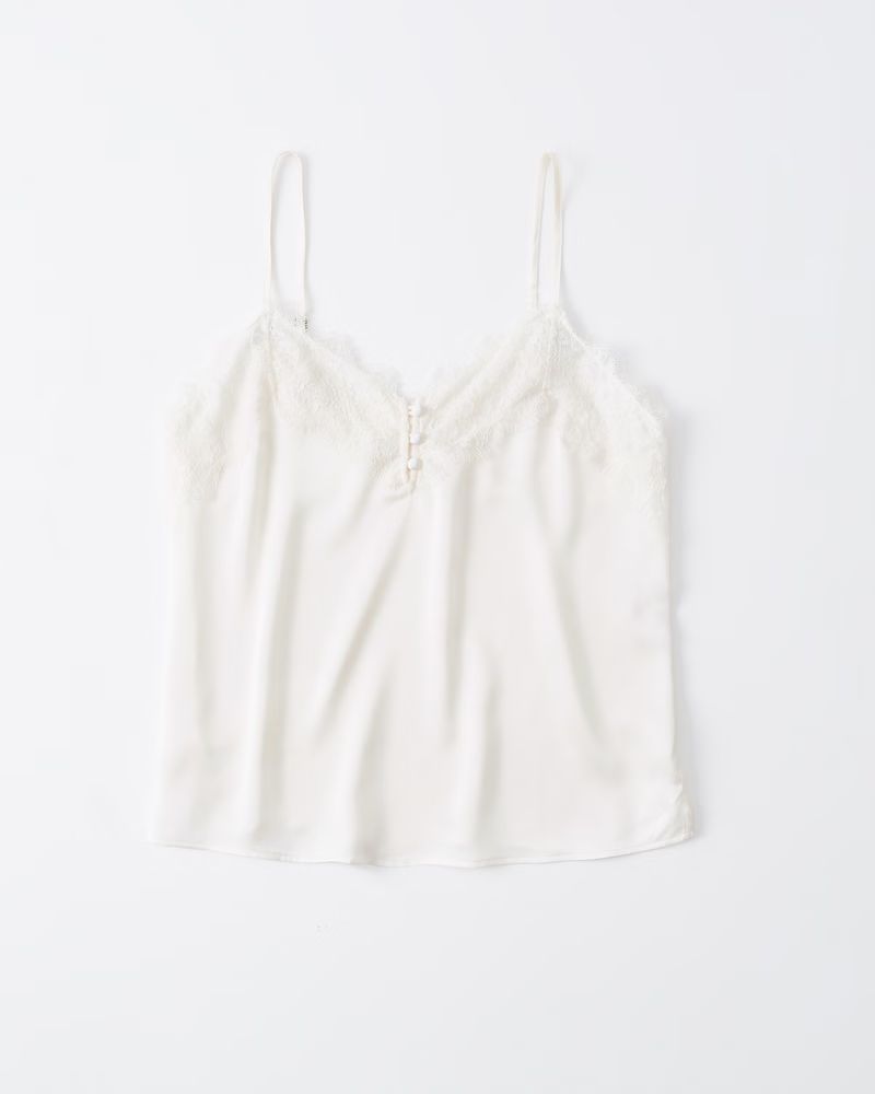 Abercrombie & Fitch Women's Lace-Trim Cami in White - Size S | Abercrombie & Fitch (US)