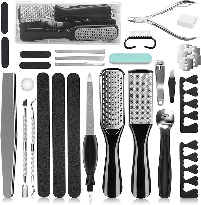 Professional Pedicure Tools Set, 26 in 1 Stainless Steel Foot Care Kit Foot Rasp Dead Skin Remove... | Amazon (US)