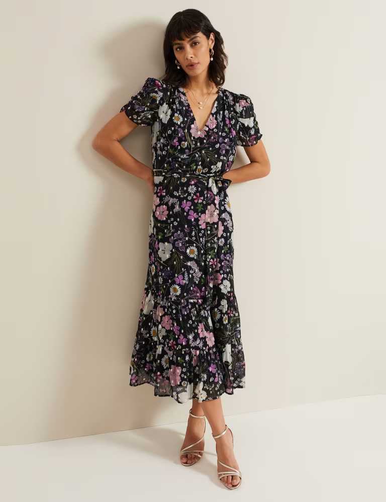 Floral Tie Waist Maxi Tiered Dress | Marks & Spencer (UK)