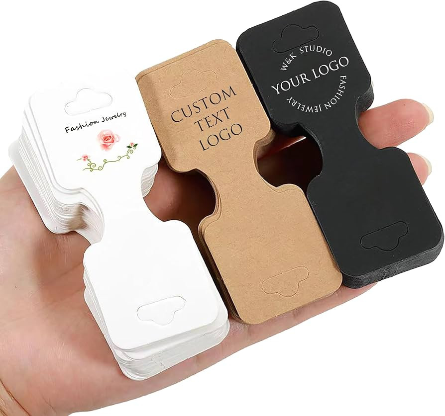 Personalized Jewelry Card Hold,Custom Fold Over Jewelry Display Cards with Customized Text/Logo,T... | Amazon (US)