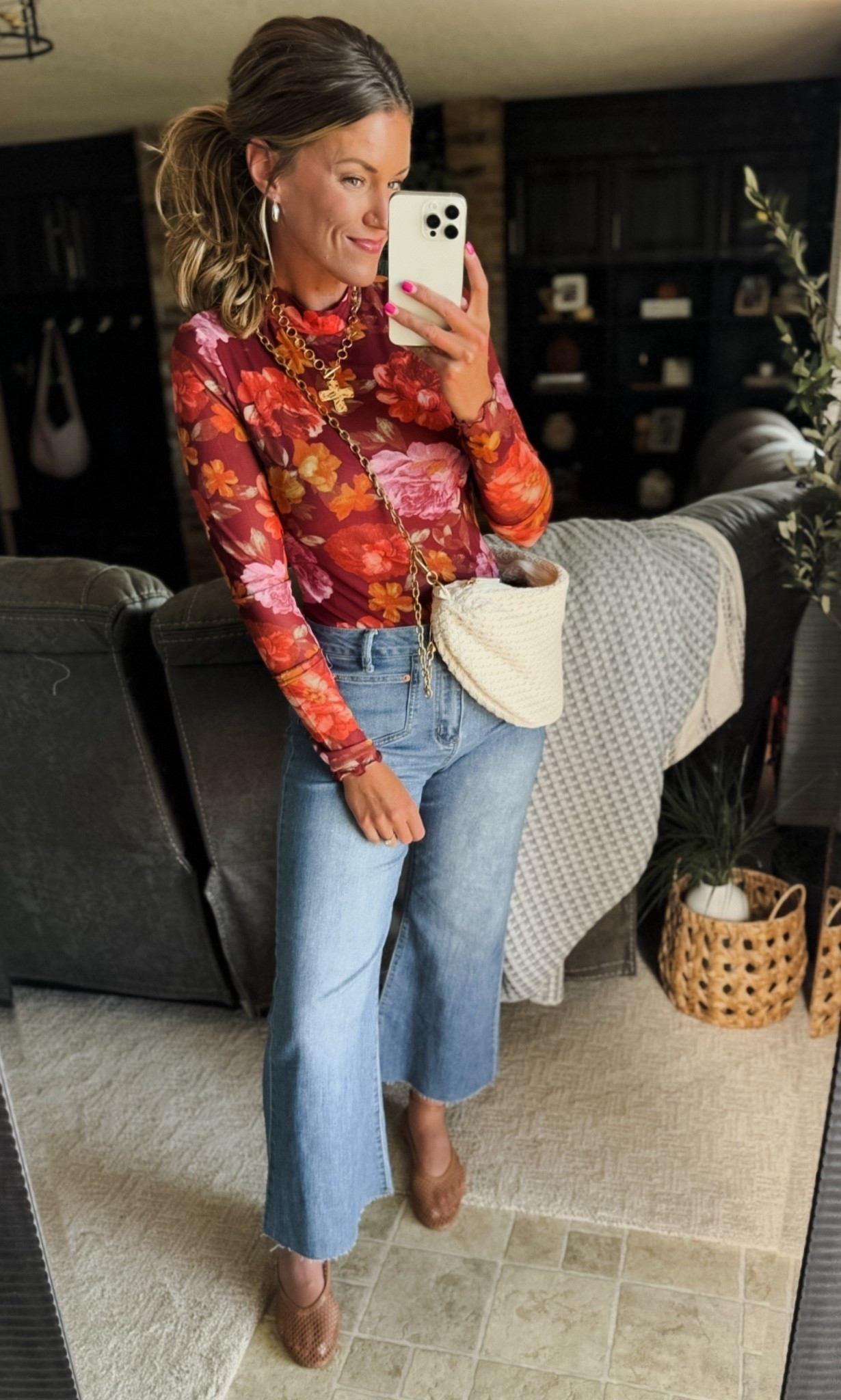 Smitten by this entire outfit. 
Top/small (reordering to get a medium)
Jeans/6 (size down if between)


#LTKFindsUnder50 #LTKSeasonal #LTKStyleTip