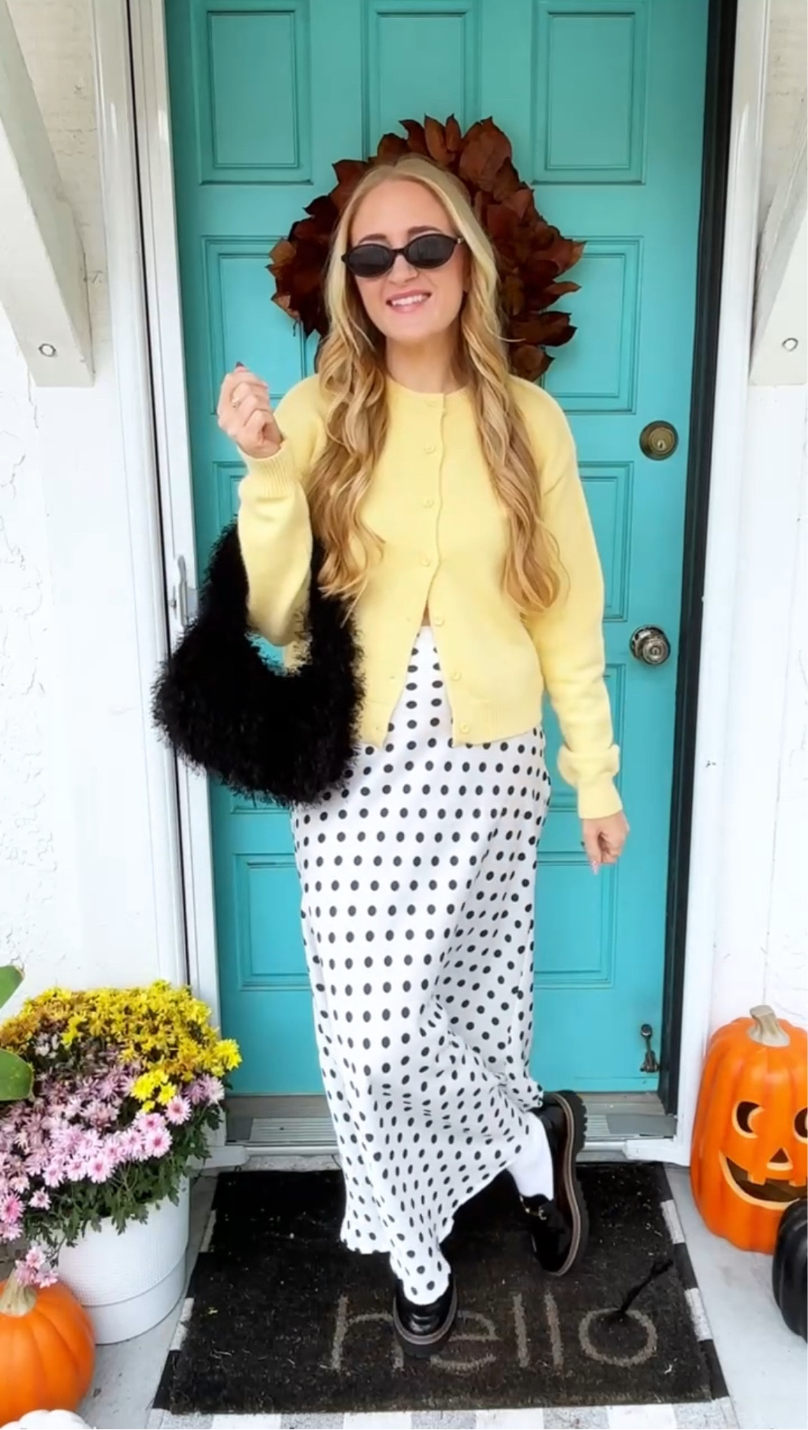 sweater repeater 💛 especially when it’s this buttery yellow! 

three recent outfits involving this cozy butter yellow cardigan that adds a pop of color into fall 🍂which one was your favorite?! 

Wearing at 140 lbs and 5'7" for reference: M in sweater, white satin shirt and gingham pants, L in striped pants and skirt, size 6 in studded jeans. Cow print shoes run small, recommend sizing up 1/2 size!

fall outfit ideas, fall outfit inspo, fall outfit roundup, ootd, ootw, outfits of the week, outfit of the day, affordable style, fall maxi skirts, polka dot skirt, fall skirt outfits, everyday style, elevated casual, butter yellow cardigan, cow print shoes, colorful outfit ideas, free people style, yellow outfits, butter yellow, fall accessories, autumn style, autumn looks, autumn outfits, ways to wear, how to style 

#LTKFindsUnder100 #LTKStyleTip #LTKFindsUnder50