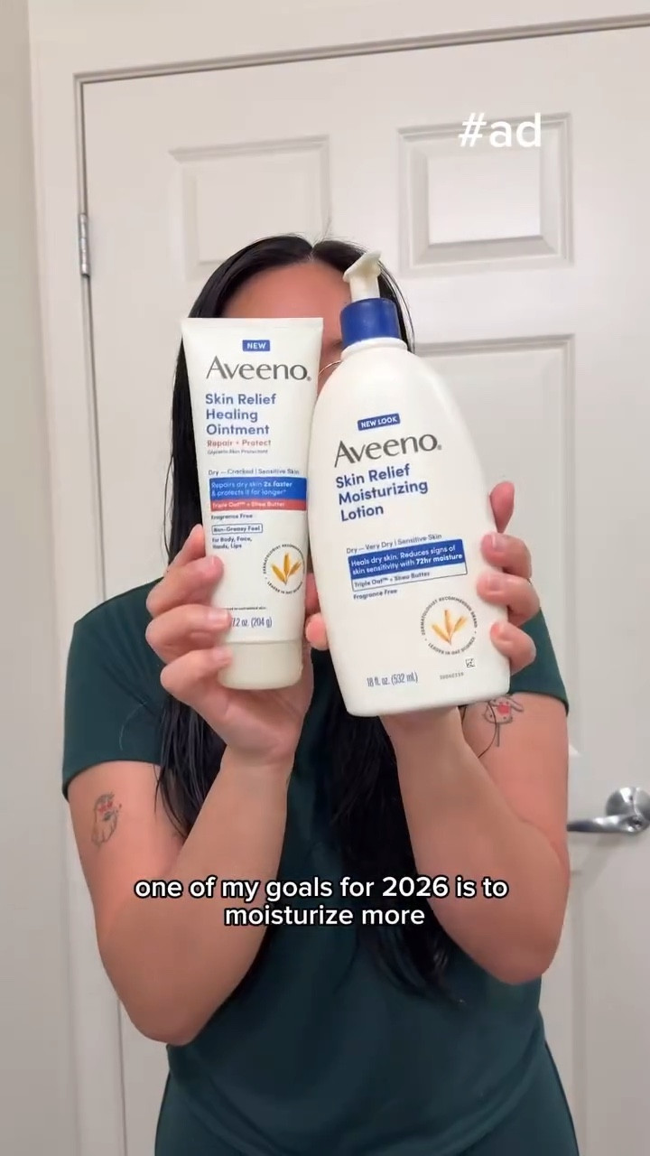 #AD We are NOT bringing dry skin with us into the new year thanks to @aveenous @amazon 

🔗Skin Relief Healing Ointment: https://www.amazon.com/Aveeno-Protectant-Sensitive-Fragrance-Free-Multi-Use/dp/B0F8519DBQ?ref_=ast_sto_dp

🔗Skin Relief Moisturizing Lotion: https://www.amazon.com/Aveeno-Moisturizing-Sensitive-Fast-Absorbing-Non-Comedogenic/dp/B0013OJUY4?ref_=ast_sto_dp&th=1
 
#aveeno #aveenoointment #aveenolotion #gifted