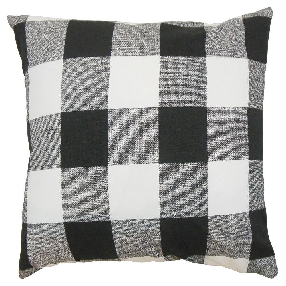 Buffalo Check Throw Pillow Black (20""x20"") - The Pillow Collection, Adult Unisex, Size: 20"" x 20"" | Target