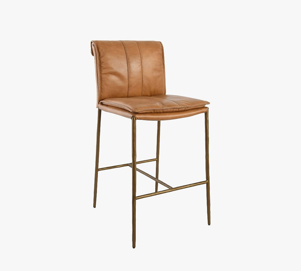 Eugina Leather Stool | Pottery Barn (US)