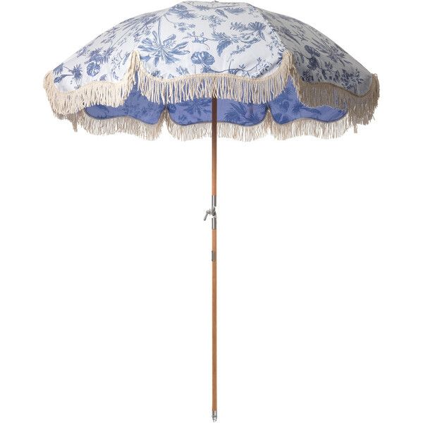 Premium Beach Umbrella, Blue Chinoiserie - Business & Pleasure Co. Sun Shop | Maisonette | Maisonette