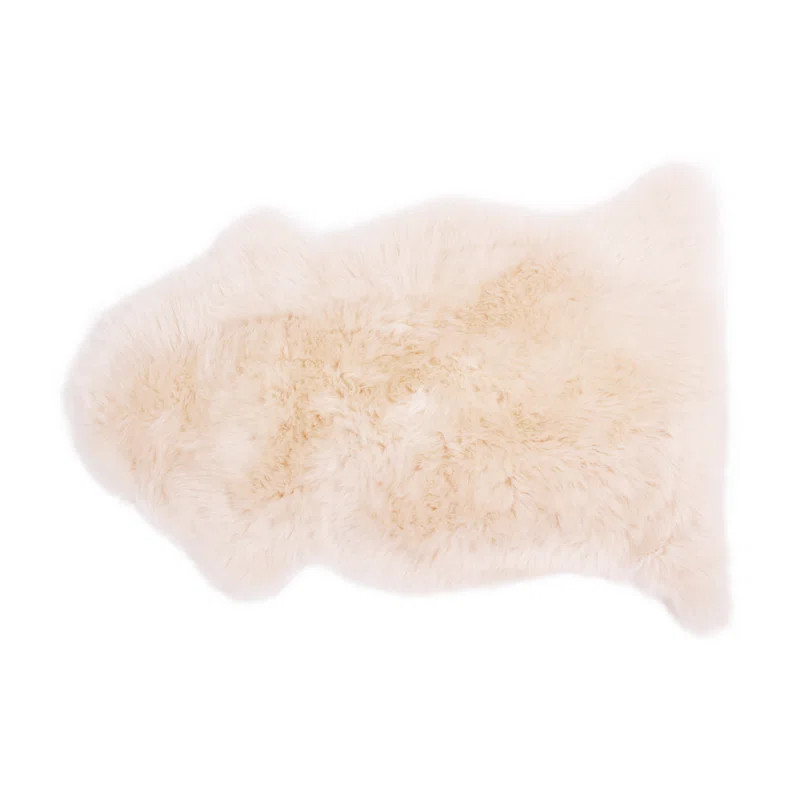 Sunray Handmade Sheepskin Champagne Area Rug | Wayfair North America
