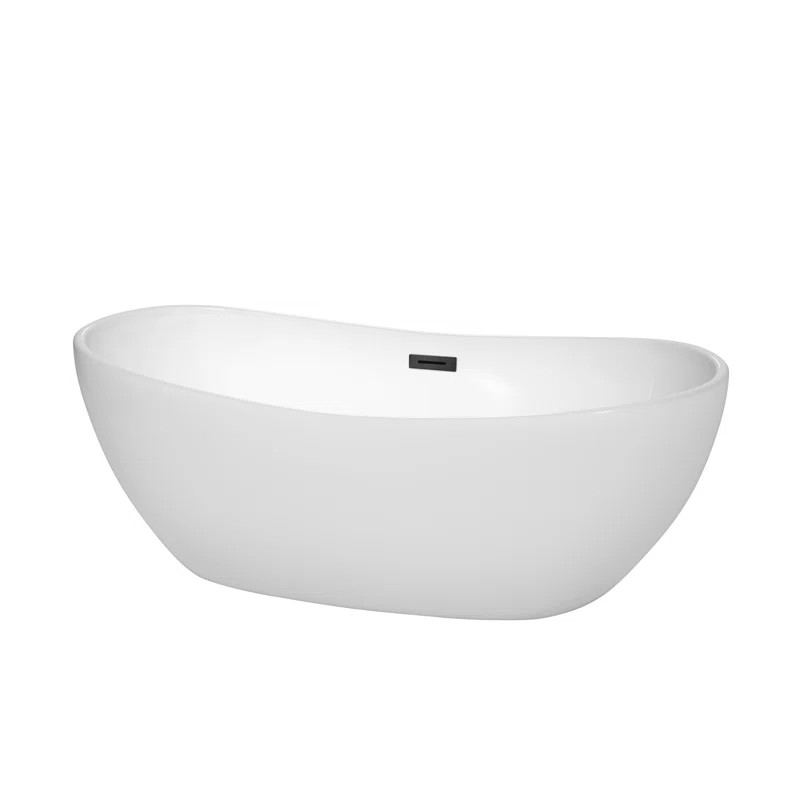 WCOBT101465MBTRIM Rebecca 65" x 32" Freestanding Soaking Bathtub | Wayfair North America