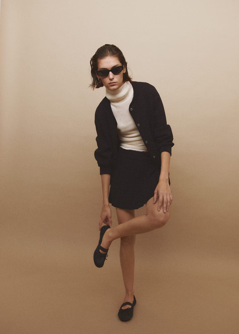 Elastic satin ballerinas -  Women | Mango USA | MANGO (US)