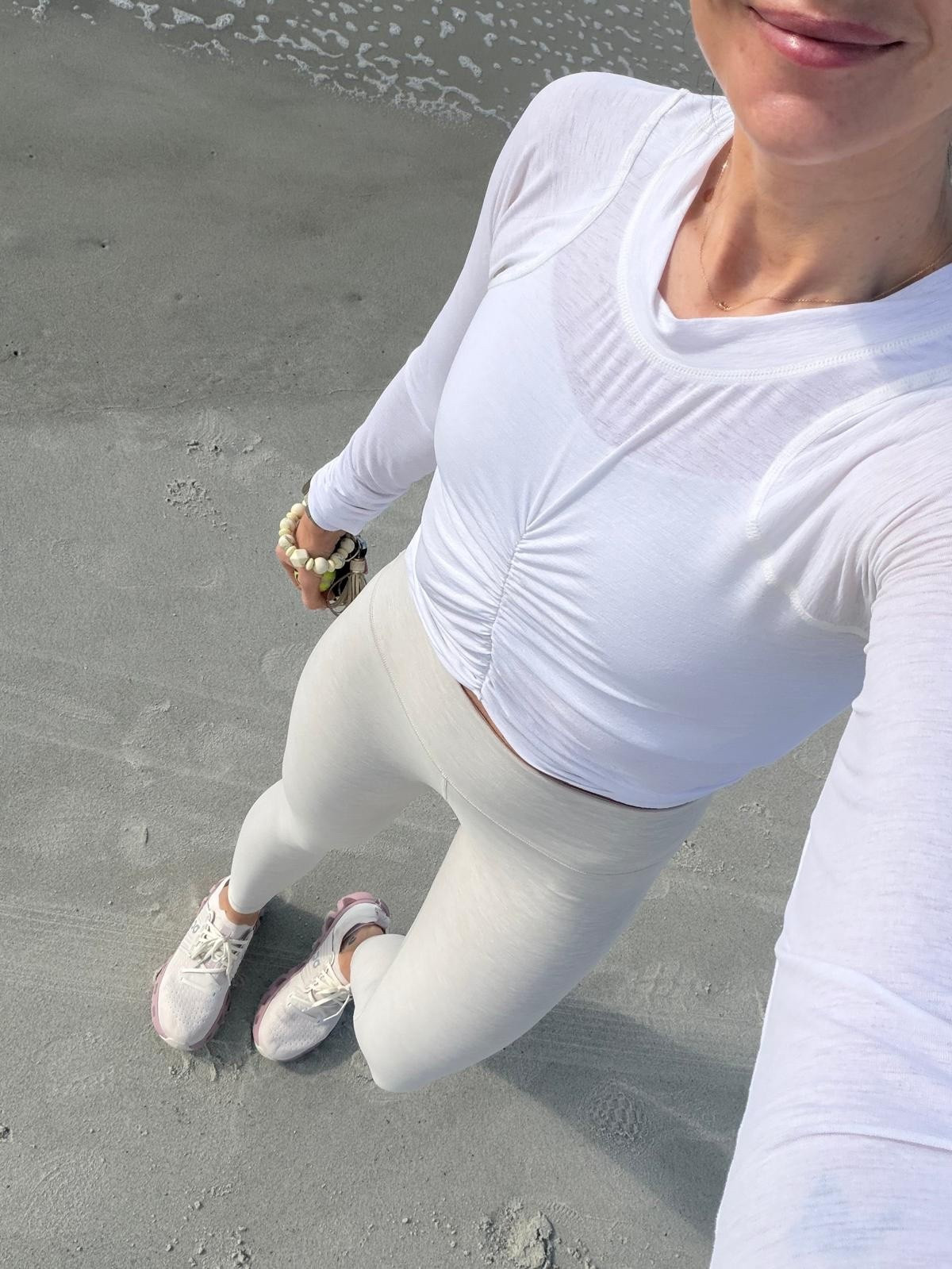 My favorite Athleta leggings are on sale, waking outfit, running outfit, cute gym outfit, neutral athleisure, the best leggings, annabrstyle.

#LTKActive #LTKSaleAlert #LTKOver40