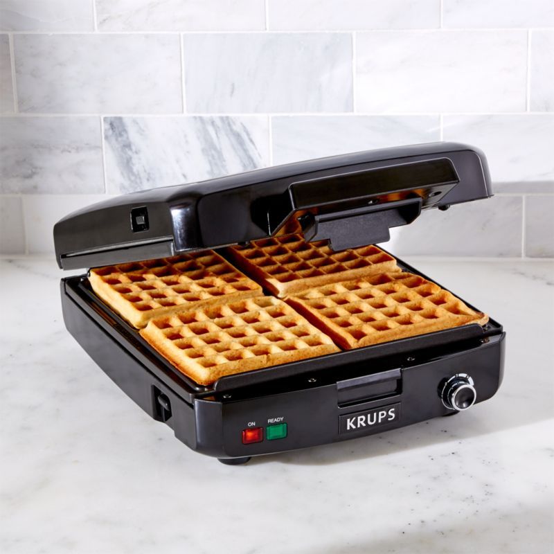 Krups Belgian Waffle Maker: 4-Slice + Reviews | Crate & Barrel | Crate & Barrel