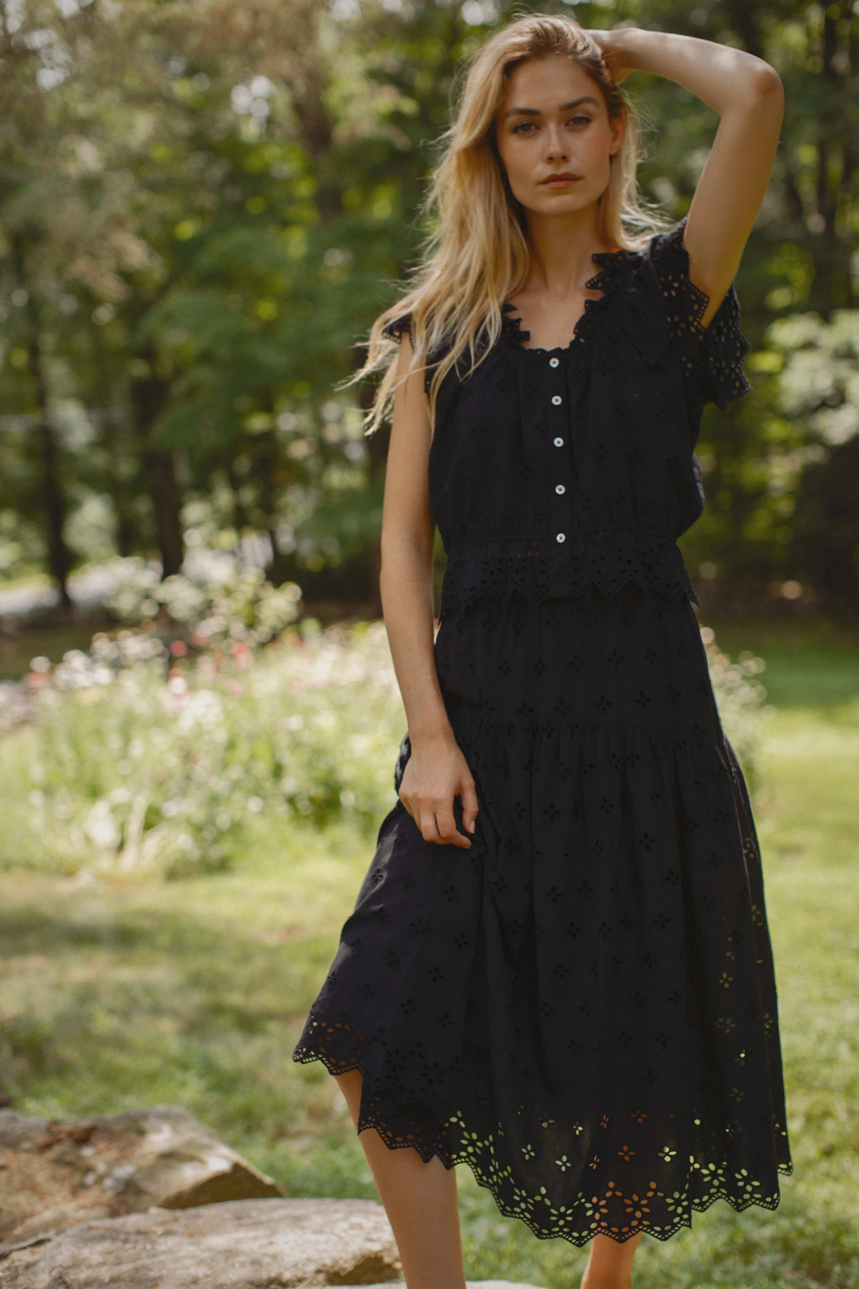 Louisa Skirt - Black Eyelet | Marea