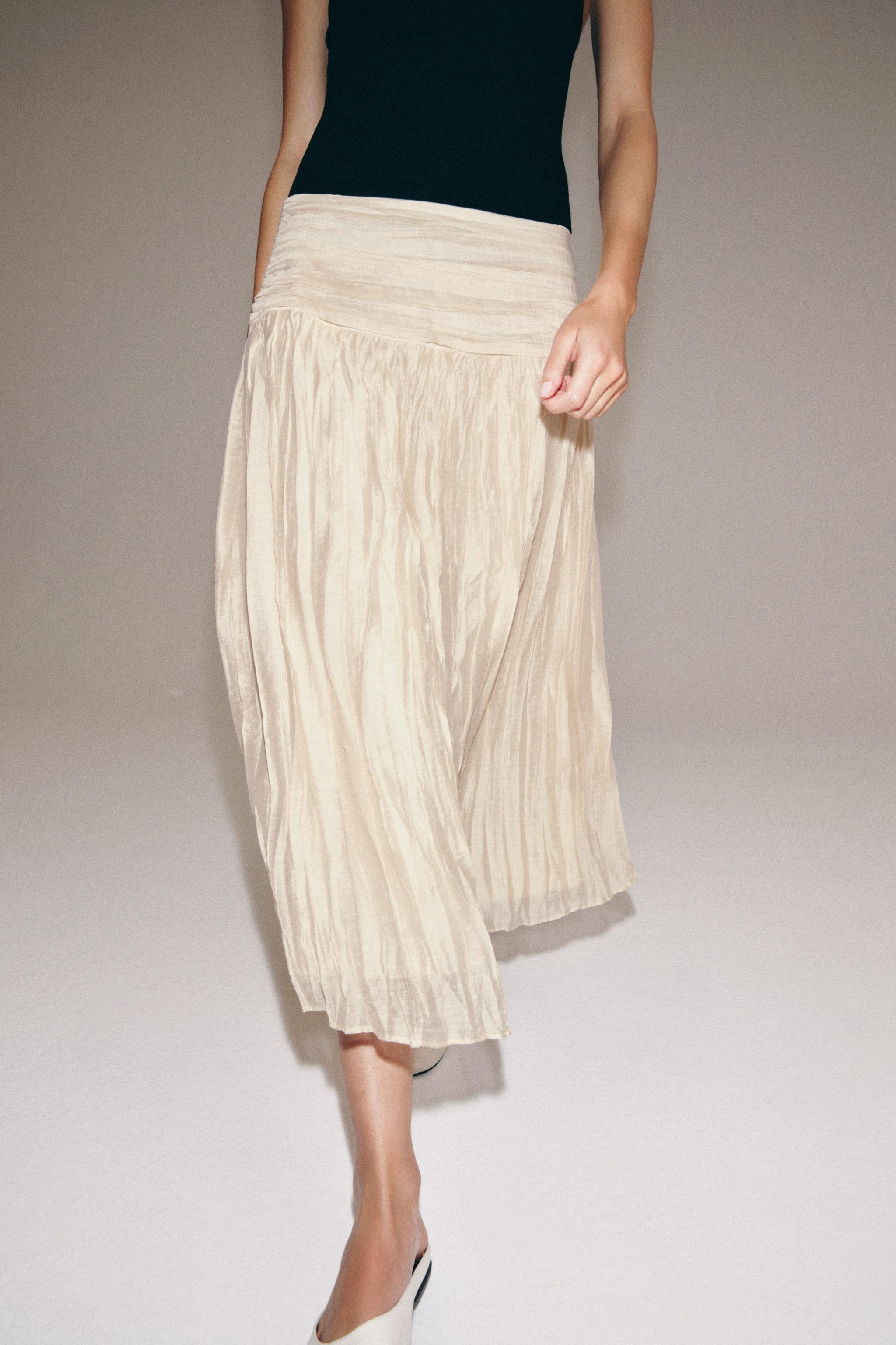 ZW COLLECTION DRAPED MIDI SKIRT | Zara US