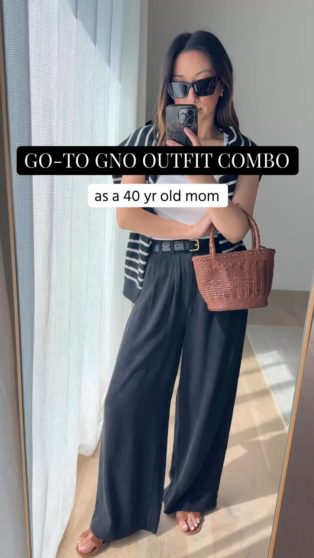 Update your Girls Night Outfit outfits as a 40yr old mom. 

Madewell tank small
J.crew cashmere sweater xs - old
Z Supply Vista Teosuers small - color is old. 
Hermes Oran sandals 35
J.crew bag - old
YSL sunglasses 
Dorsey James necklace 15”
Aritzia belt 

Date night outfits, petite style, spring style, spring outfits 2026 

#LTKootd #LTKmomlife #LTKPetite