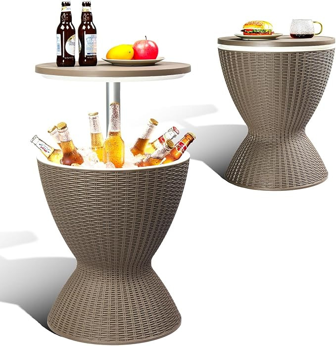 Outvita Outdoor Cooler Side Table, Modern Outdoor Patio Furniture & Hot Tub Cool Bar Table – 8 ... | Amazon (US)