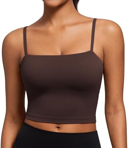 CRZ YOGA Butterluxe Adjustable Longline Sports Bras for Women - Square Neck Padded Workout Crop T... | Amazon (CA)