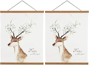 2 Pack Magnetic Poster Hanger Frame, 18x24 18x12 18x28 Light Wood Wooden Magnet Canvas Artwork Pr... | Amazon (US)