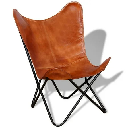 Stop Now-Leather Butterfly Chairs Outdoor Lounge Chair with High Back Support+Iron Frame | Walmart (US)