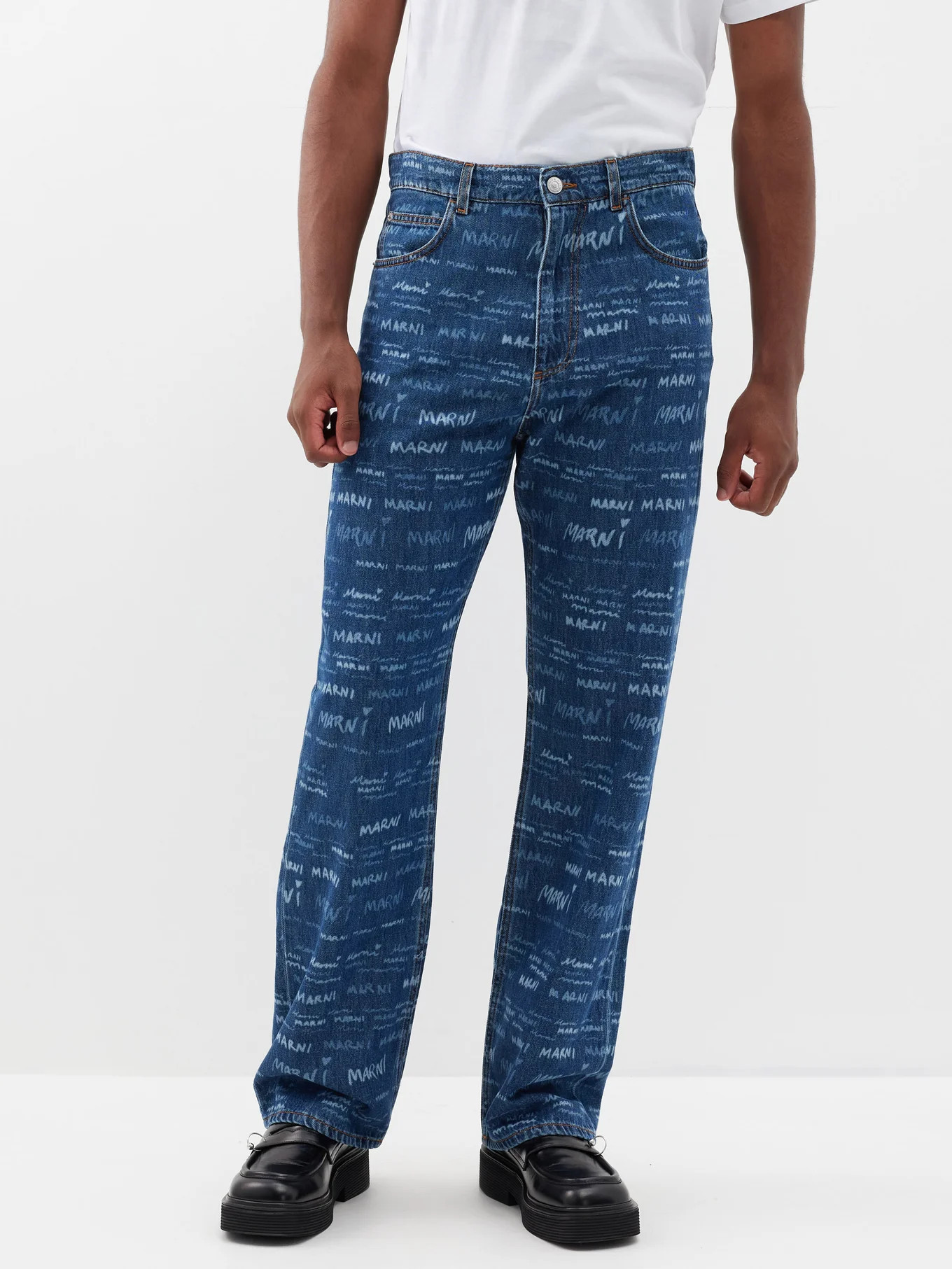 Logo-print straight-leg jeans | Matches (UK)