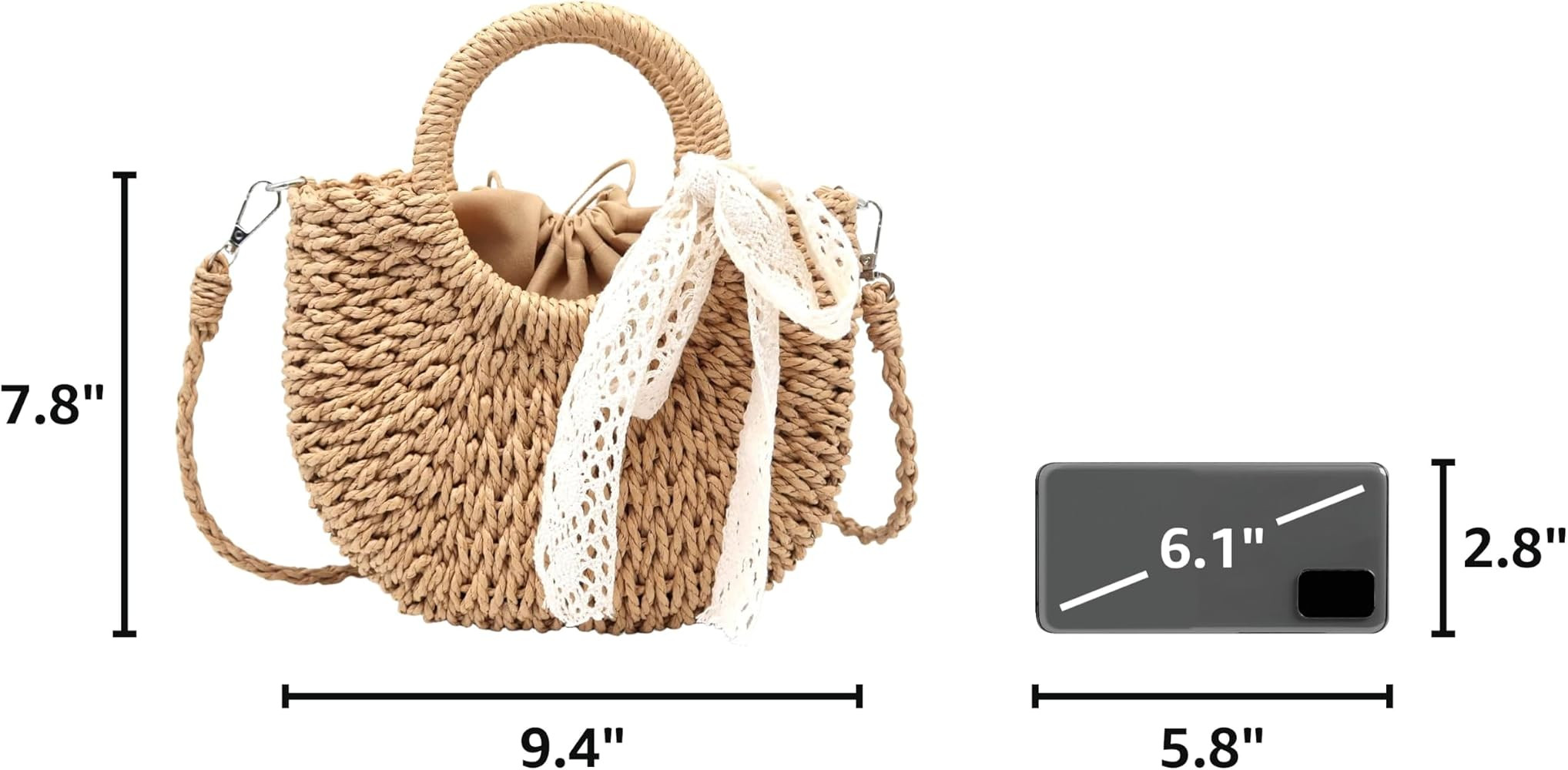 Straw Clutch Top Handle Handbags Rattan Straw Bag Summer Beach Tote Shoulder Bag Crossbody Travel... | Amazon (US)