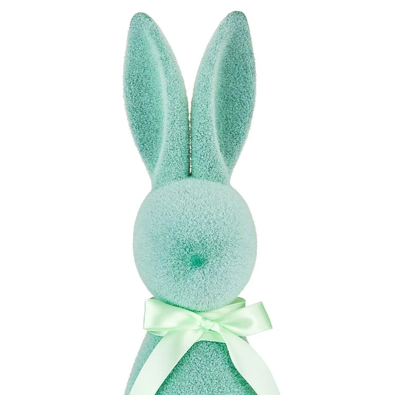 Way to Celebrate Easter Flocked Bunny Decor, Mint, 16" | Walmart (US)