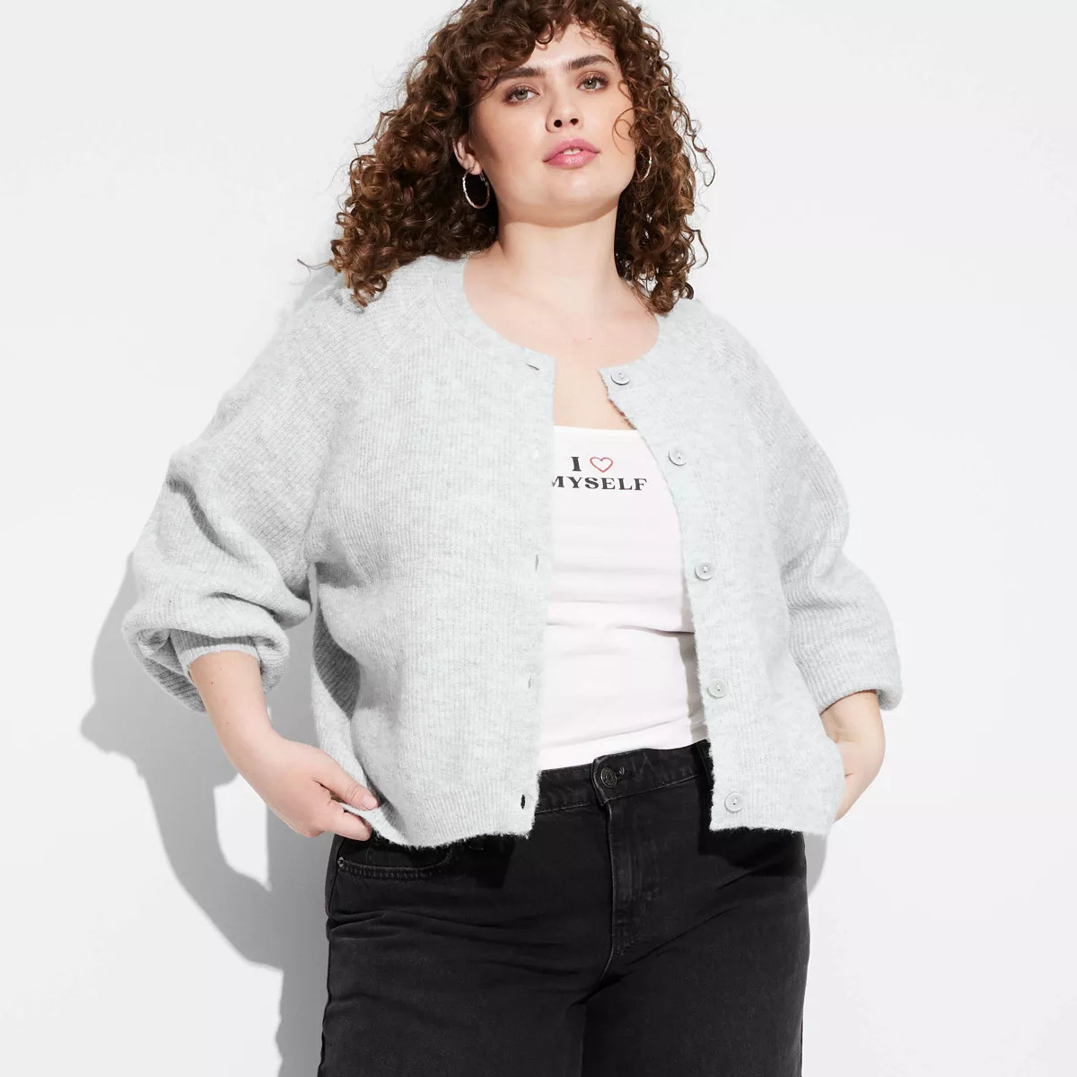 Women's Oversized Cardigan - Wild Fable™ Heather Gray XL | Target