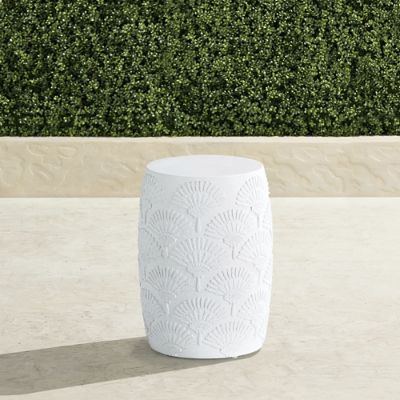 Marisol Deco Fan Accent Stool | Frontgate | Frontgate